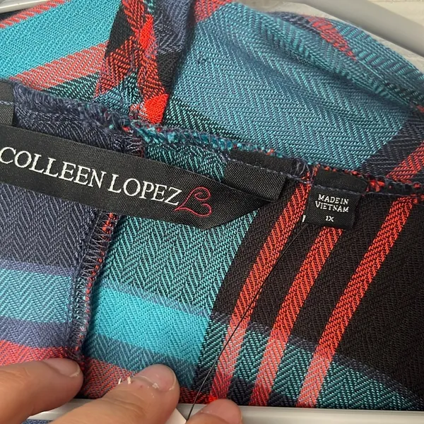 Colleen Lopez Lightweight Open Cardigan Shirt 1X - Image 3