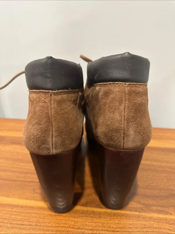Lucky Brand Brown Suede Platform Heeled Boots - Image 4
