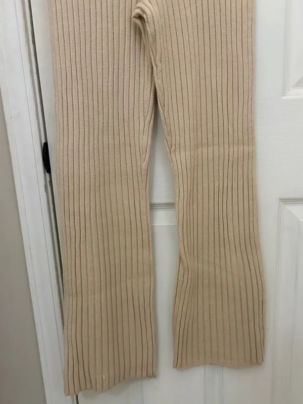 Aerie Ribbed Pant and Cropped Zip Up Sweater Set - Image 8