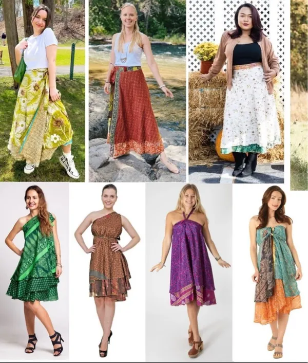 Reversible Maxi Wrap Skirt BINS603 - Image 5