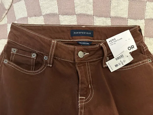 Aeropostale Low Rise Flare Brown Jeans - Image 3