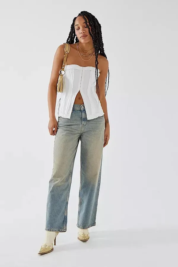 Urban Outfitters Light Before Dark Hollie Raw Seam Corset Top White - Image 2