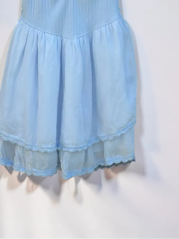 Aerie At the Barre Light Blue Tiered Mini Dress Size Medium - Image 8