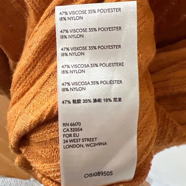 Anthropologie Maeve Surplice Ribbed Sweater Gold Medium‎ EUC - Image 7