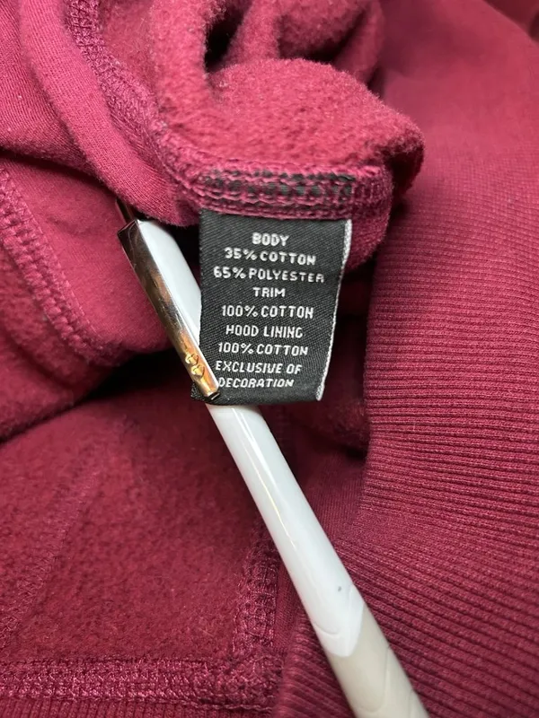 NIKE Hoodie Sweatshirt XL Swoosh Full Zip Maroon Vintage Y2K - Image 10