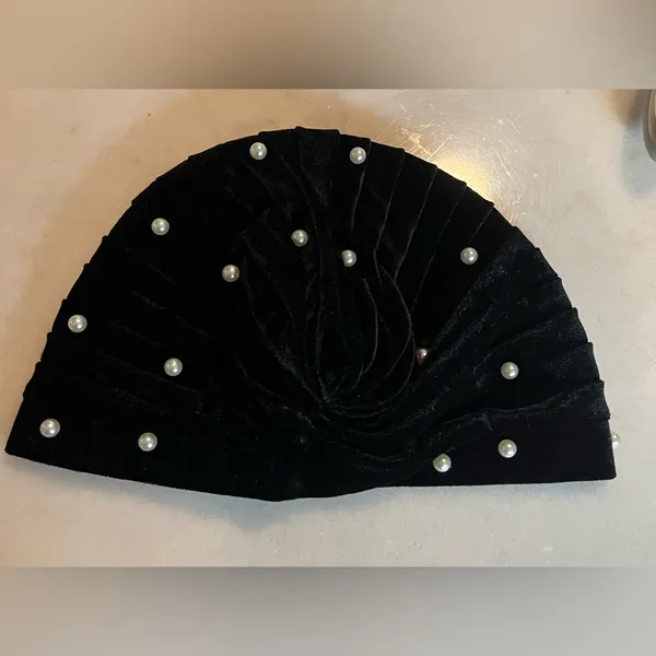 Jessica McClintock Black‎ Beanie with Pearls Rhinestone Beret Hat - Fashion... - Image 4