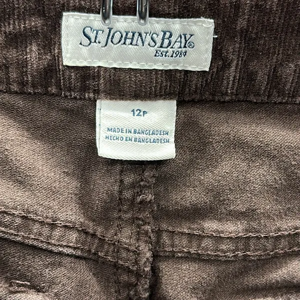St Johns Bay Brown Corduroy Boot Cut Cotton Blend Pants Womens Petite 12 - Image 7