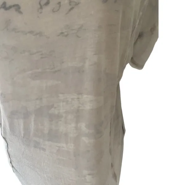 Lucky Brand Women’s Sheer Burnout Oversized T-Shirt White Gray Print Size M - Image 4