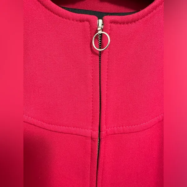 Zara Collarless Magenta Swing Coat Jacket Medium perfect for spring - Image 4