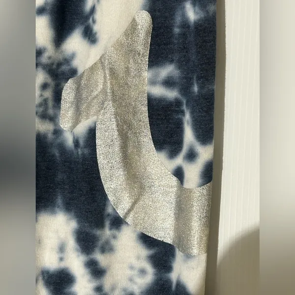True Religion Tie Dyed Sweat/Lounge Pants Blue/White w/Silver Logo‎ on Side Med - Image 3
