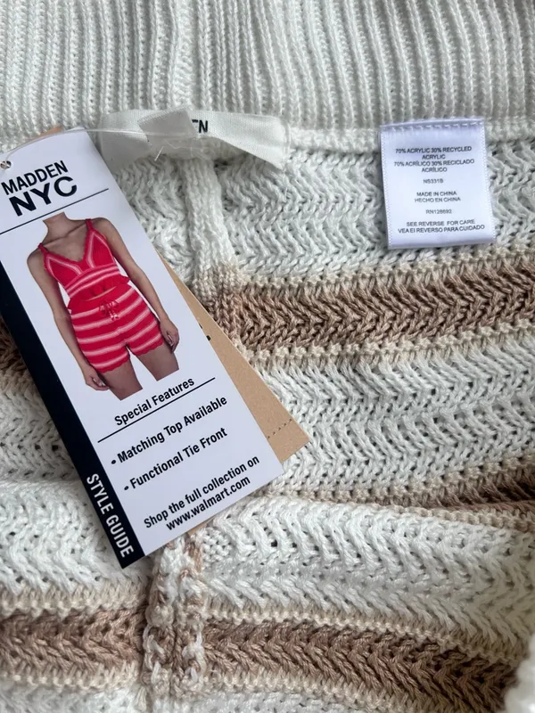 Madden NYC knit cloud dancer crochet beachy shorts Size XXXL - Image 7