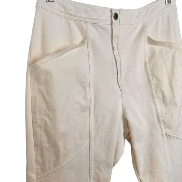Zara Cream Moto Utility Pants L - Image 4
