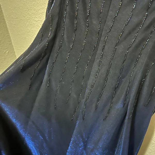 Vintage Betsy & Adam by Jaslene Gown 12P Fits Modern 6 Beaded Maxi Slip Dress - Image 10