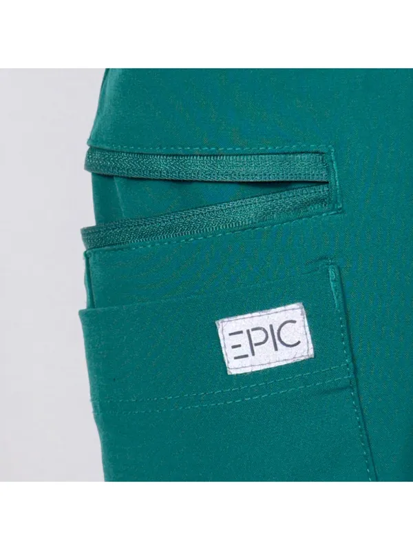 EPIC Scrubs Green Cargo Jogger Pants S/M Stretch - Image 5