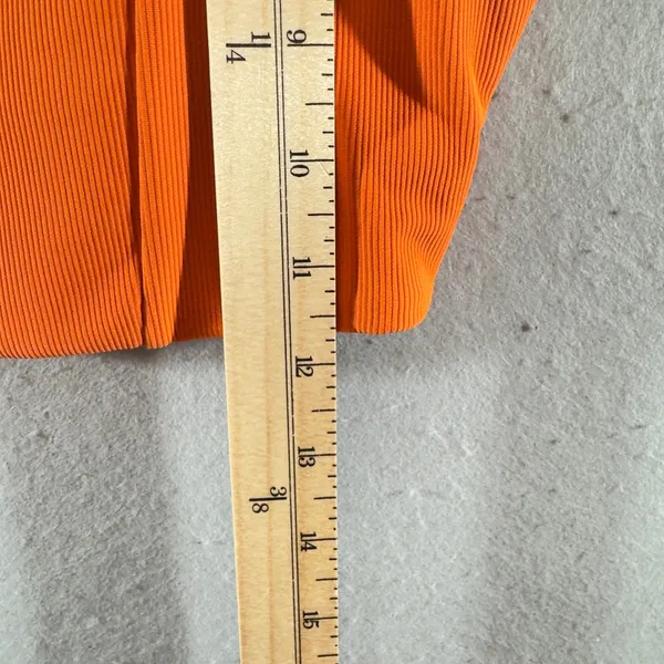 627 |‎ WILO The Label Ribbed Square Neck Athletic Crop Top Orange Womens Small - Image 3