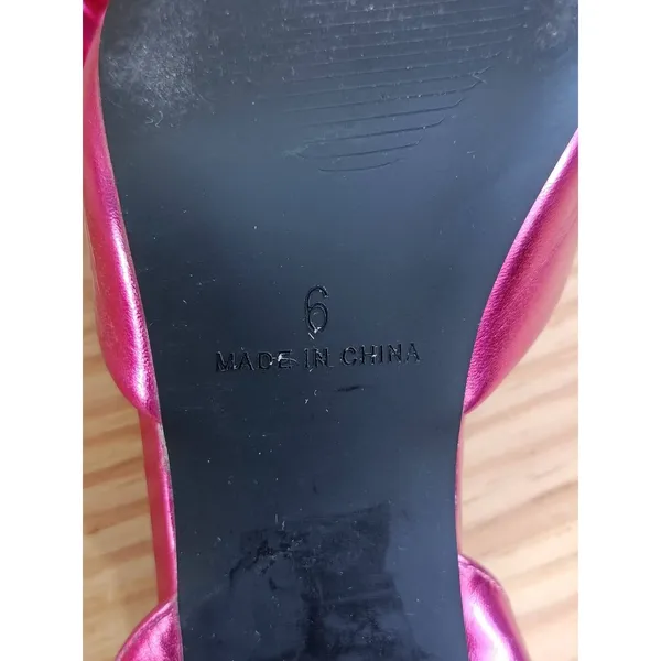 RAID Martini Metallic Pink Bow Pointed Toe Slingback Heels Shoes Size 8 US - Image 10