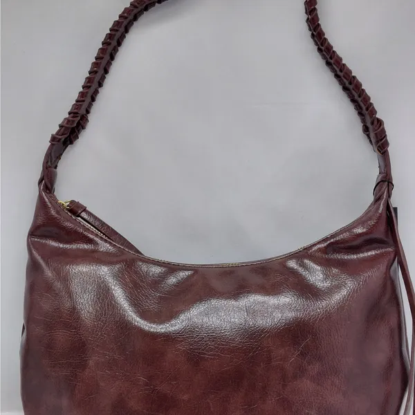 Olivia & Kate Womens Shoulder Bag Brown Vegan Leather Slouch Hobo Purse Travel - Image 3