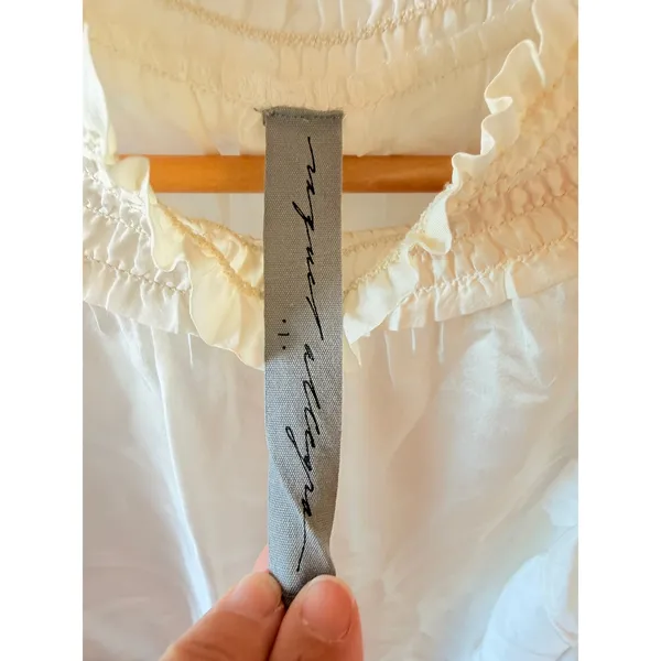 Raquel Allegra Shirred Collar Blouse Womens Off White Size 1 - Image 5
