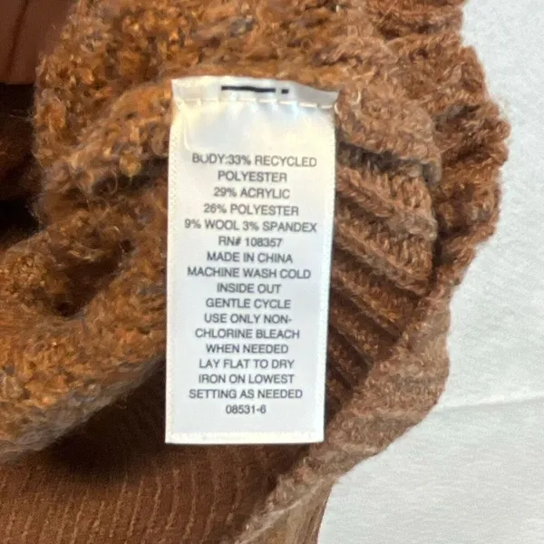 NWT a.n.a Plus Womens Crew Neck Long‎ Sleeve Pullover Sweater XXL Brown Boxy Fit - Image 8