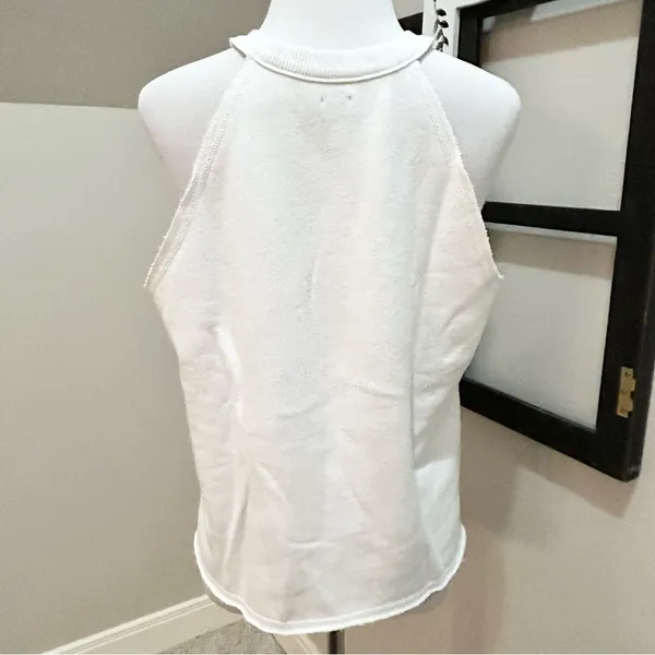 aerie White Sleeveless Sweatshirt Med - Image 4