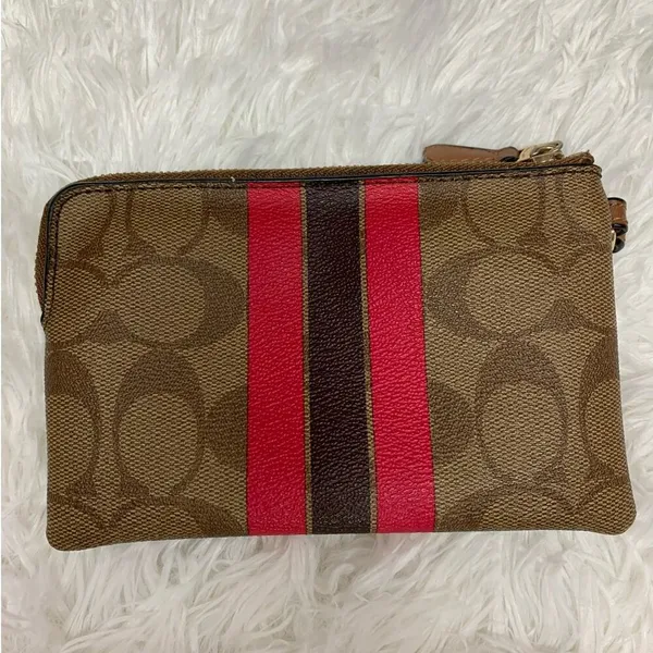 COACH Brown Coated Canvas Wristlet - Image 2