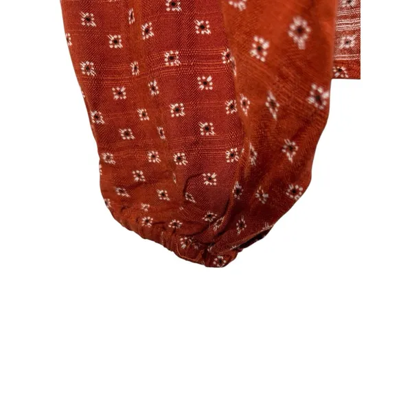 Universal Threads Orange Patterned Long Sleeve  Pullover Lightweight Top XS - Image 5