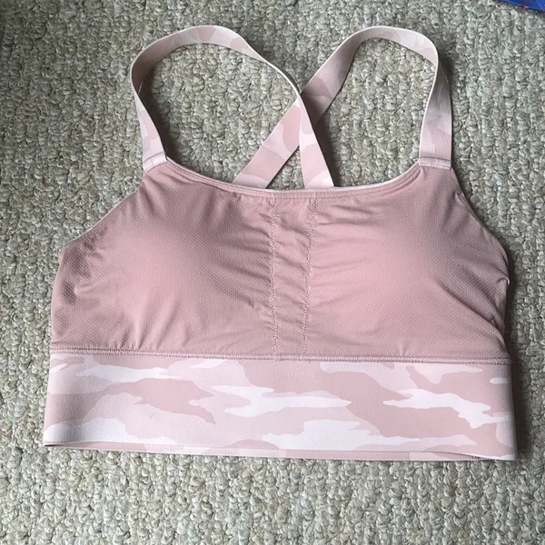 ATHLETA Pink Camo Warrior Longline Sports Bra Size Medium - Image 10