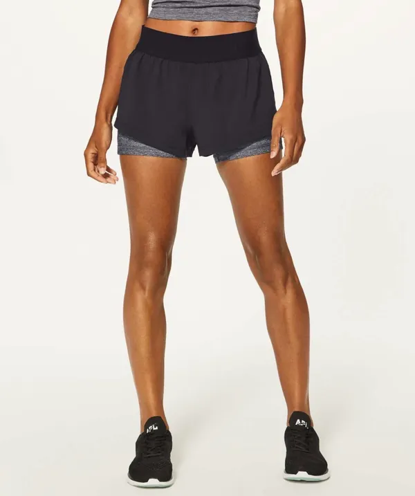 Lululemon Box It Out Shorts 5" Black Heathered Black Spandex 4 - Image 3