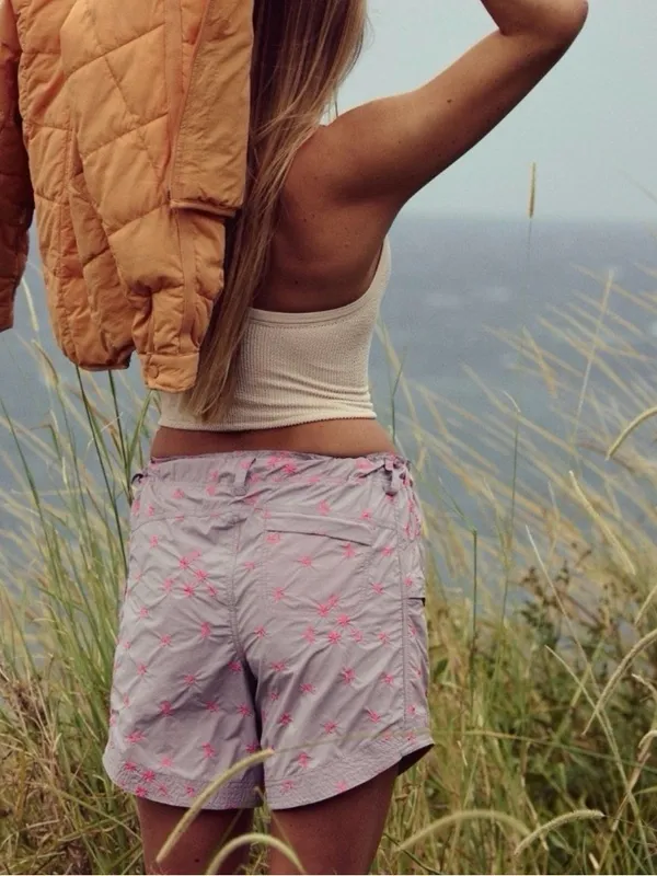 Free People Movement In The Wild Hike Shorts Embroidered Oyster Combo Medium NWT - Image 4