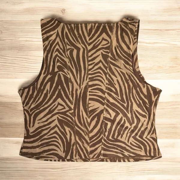 Tinsel brown zebra non structured corset top(XL) - Image 2