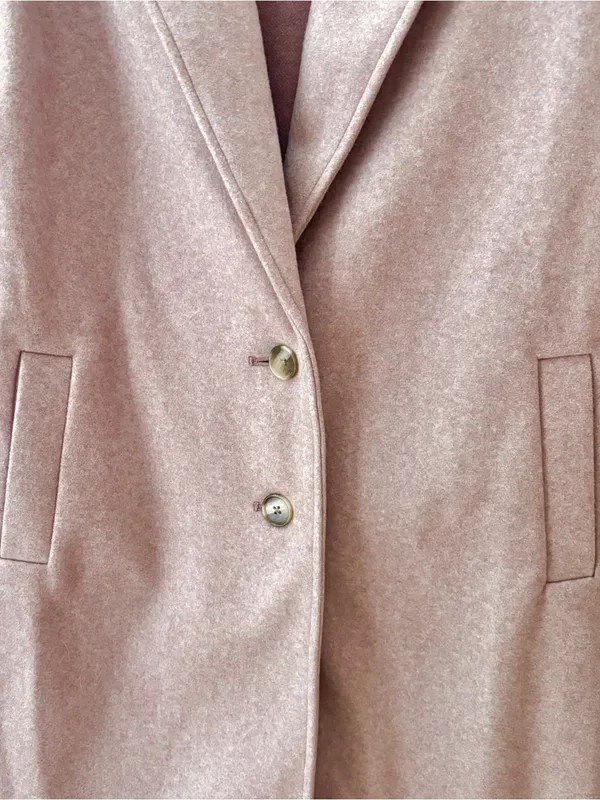 Old Navy Soft-Brushed Long Overcoat Mauve Pink Womens Small Winter Coat - Image 7