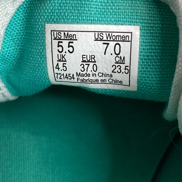 Vans Chevron Low Top Teal & White Sneakers Size 7 - Image 2