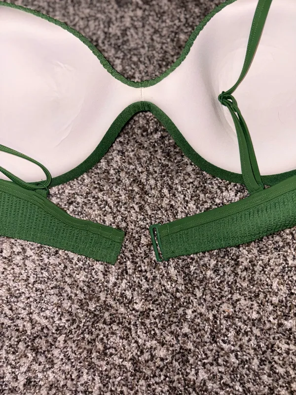 PINK Victoria's Secret Olive Green Ribbed Underwire Bikini - Image 9