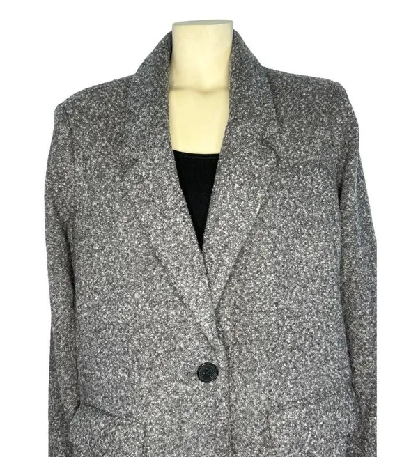 NWT Soft brushed oversized blazer in gray black size XL - Image 4