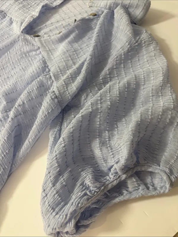 Umgee Light Blue Tiered Popover Tunic - Image 5