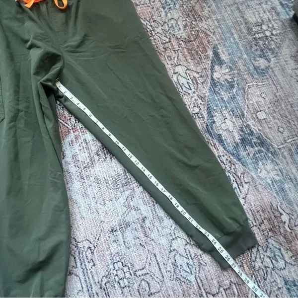 Figs Scrub Zamora Pants Jogger Pants Moss Green Plus Size 3XL Coral Drawstring - Image 8