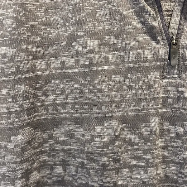 Lululemon Rest Less‎ 1/4 Zip Gray Jacquard Geometric Pullover Thumbholes Size 8 - Image 2