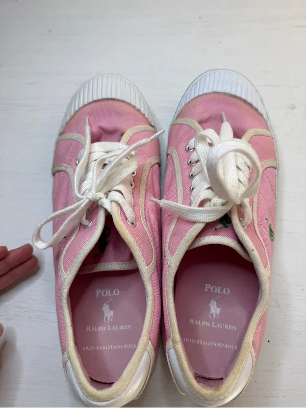 90's Polo Ralph Lauren light pink Canvas sneakers (size 8) vintage preppy Y2K - Image 10