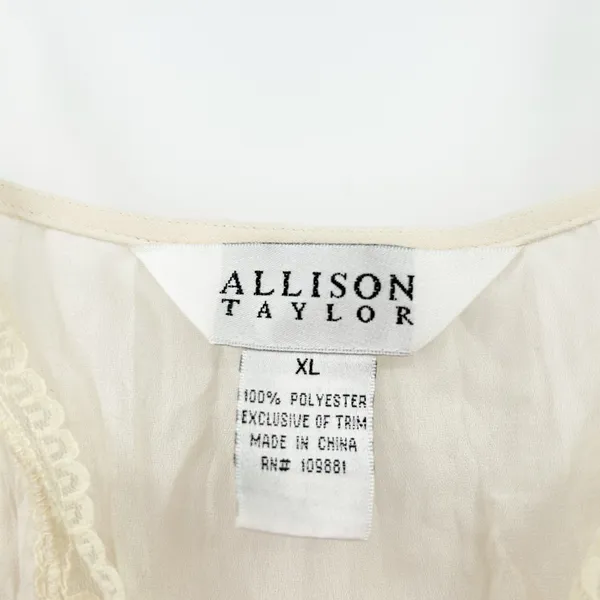 Allison Taylor Womens VTG Vintage Y2K Coquette Lace Trim‎ Cami Top Size XL Cream - Image 4