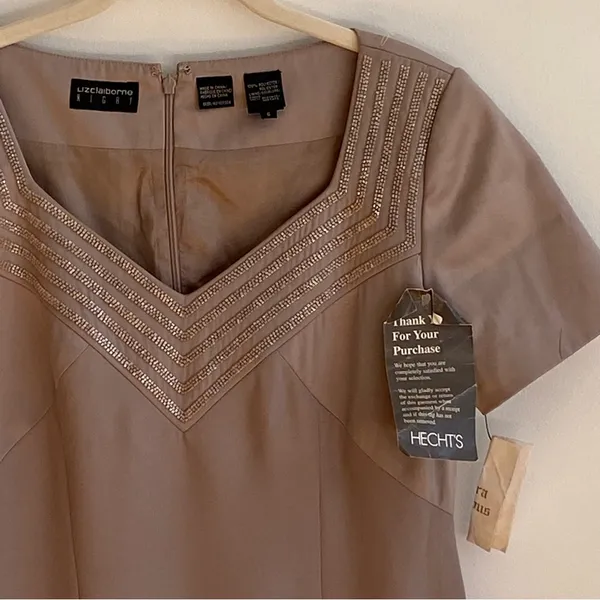 Vintage Liz Claiborne Night Short Sleeve Embellished Long Formal‎ Dress - Image 7
