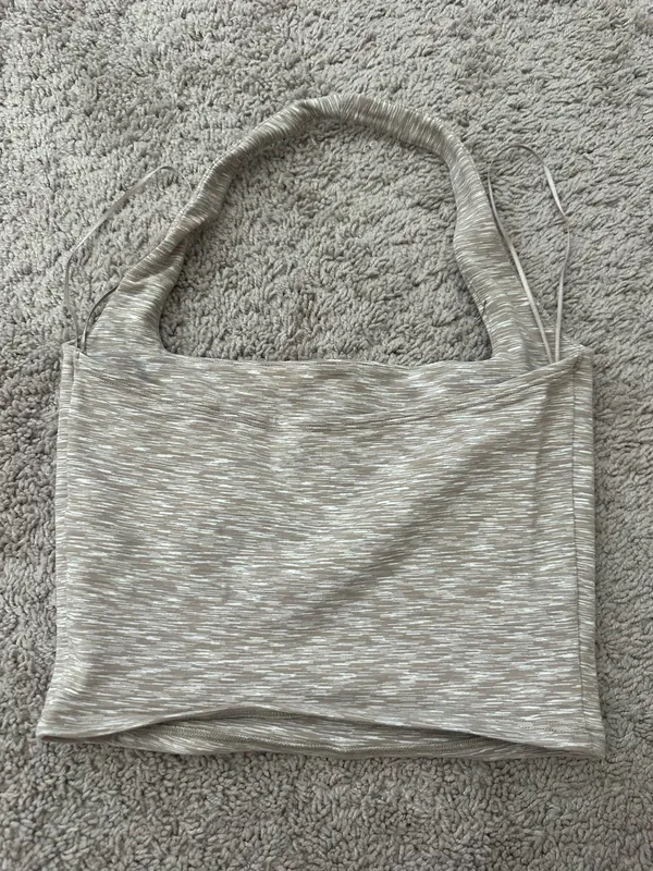 Abercrombie Brownish gray heathered halter crop top - Image 3