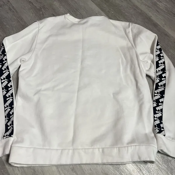 PUMA Crew Neck Spellout Jumper Sweatshirt Womens L‎ White Bag 6 - Image 5