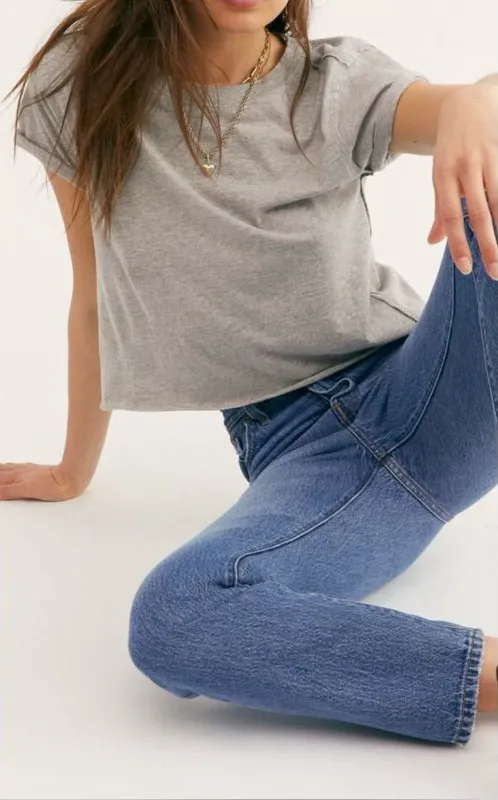 NWOT Free People We The Free The Perfect Tee - Heather Grey - Small - Image 2