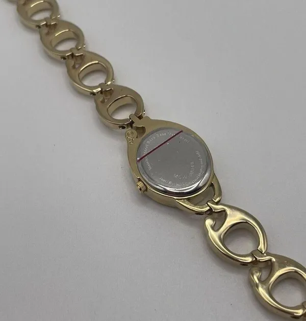 Working Colibri Diamond Gold Tone Women’s Wrist Watch MOP Mother Of Pearl Face - Image 10