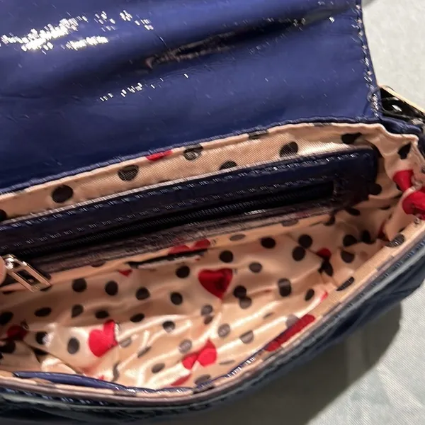 Guess Quilted Sequence Crossbody blue cross body evening‎ bag D6 - Image 7