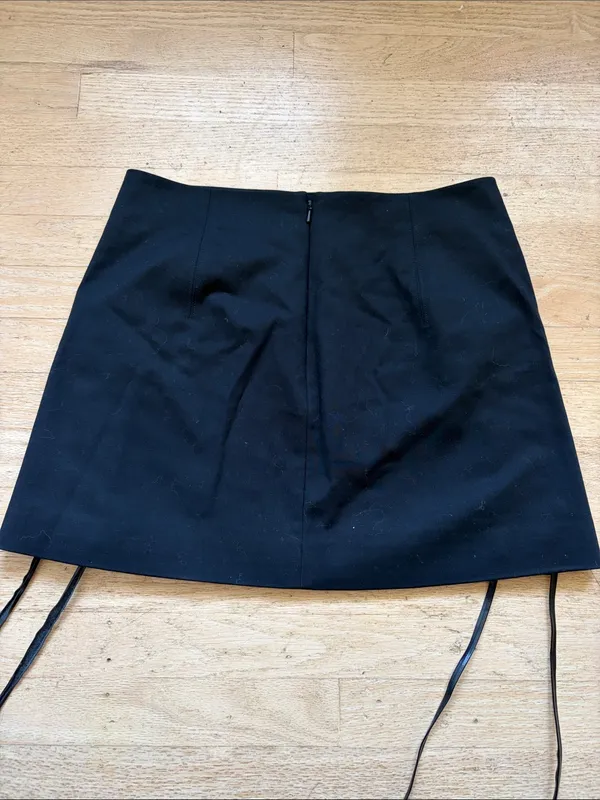 Helmut lang Black Lace-Up Mini Skirt - Women size 4 goth grunge - Image 5