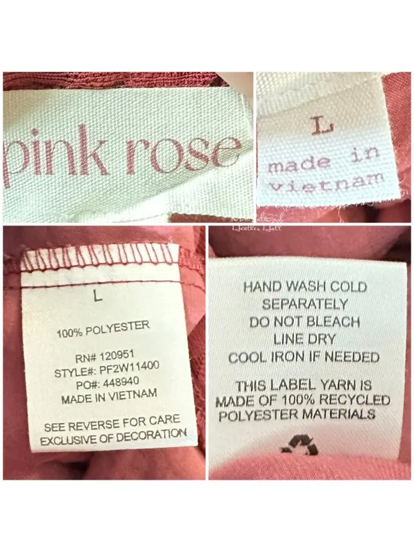 Pink Rose Lace-Trimmed Cami Top Size Large - Image 6