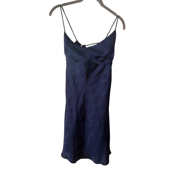 Princess Polly Clemence Mini Dress Navy‎ Size 10 Floral Satin - Image 5