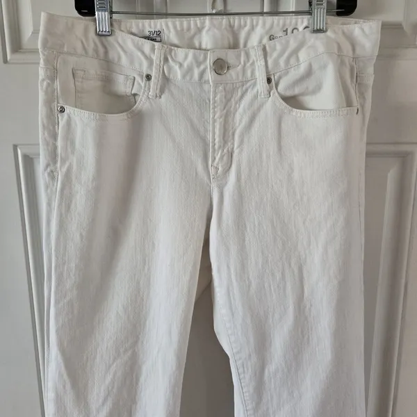 Gap 1969 Long & Lean White Sexy Bootcut Jeans Size 12 / 31x32 Y2K Mid Rise Denim - Image 3