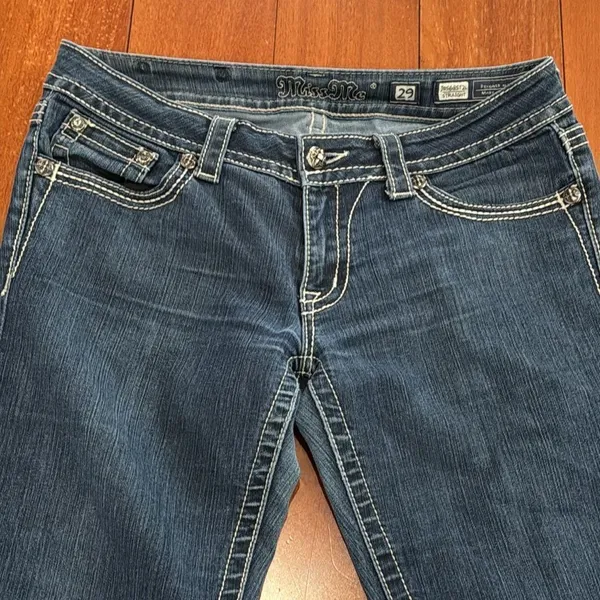 Miss Me Rhinestone Embellished Straight Denim‎ Jeans size 29 - Image 3